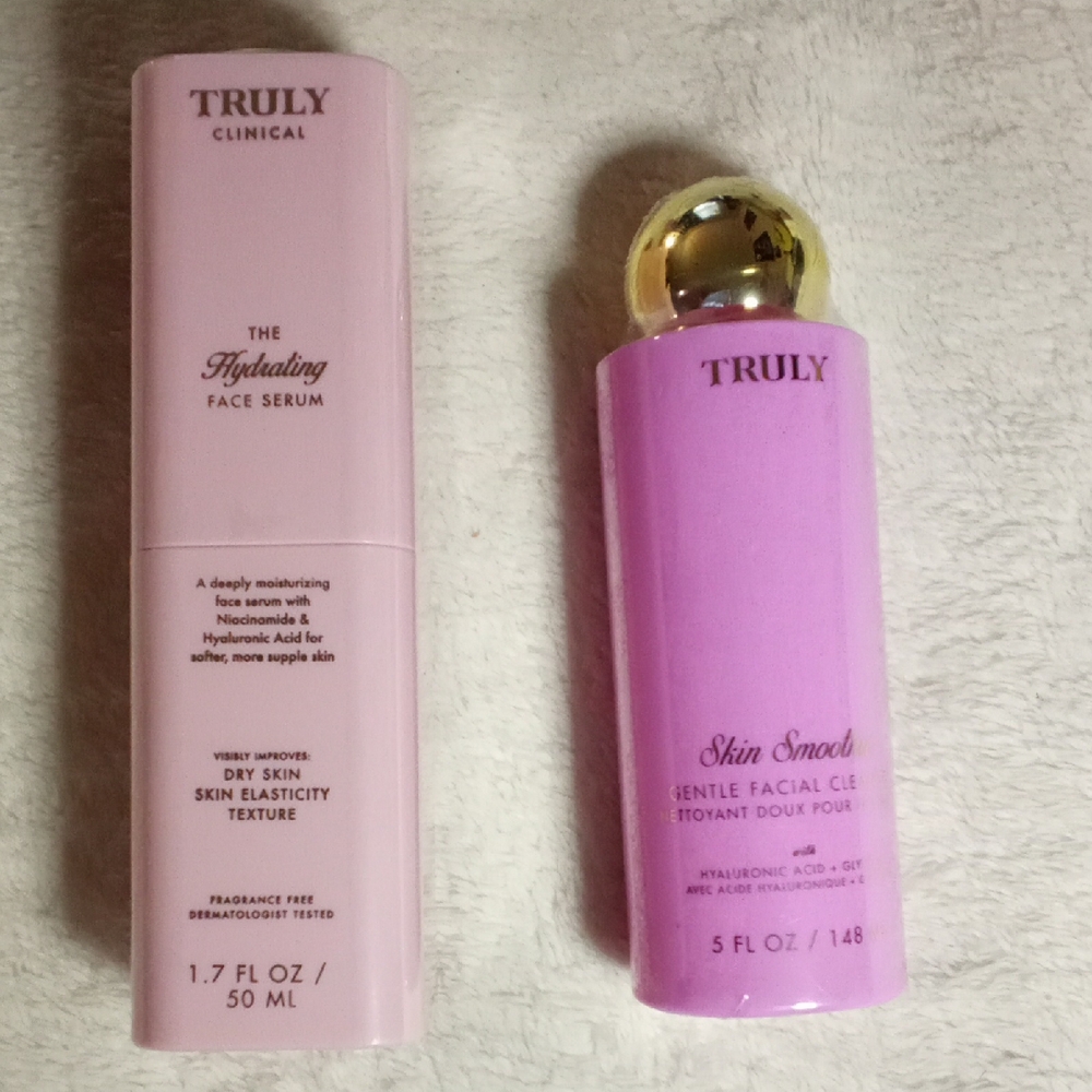 TRULY SEPT NEW Pink Skincare Duo  ONE HYDRATING SERUM + ONE FACIAL CLEASERS